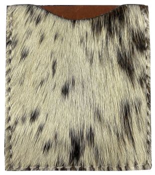 Stick On Speckled Hair on Cowhide Cell Phone Card Wallet